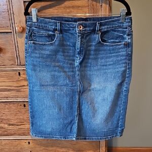 🌿 Lands End Denim Jean Blue Women's Skirt | Size 10